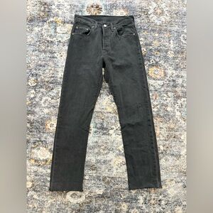 Levi’s 510 Straight Leg Raw Hem Button Fly Jeans in Faded Black - Size 26